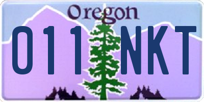 OR license plate 011NKT