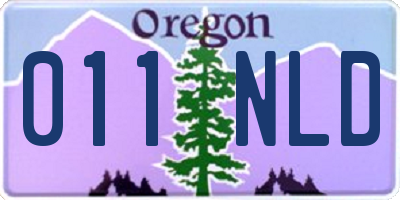 OR license plate 011NLD