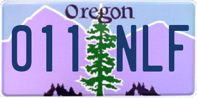 OR license plate 011NLF