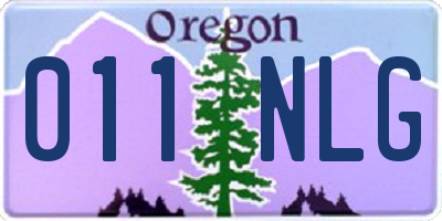 OR license plate 011NLG