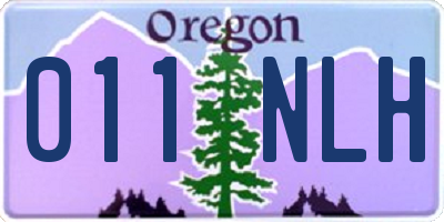OR license plate 011NLH