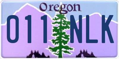 OR license plate 011NLK