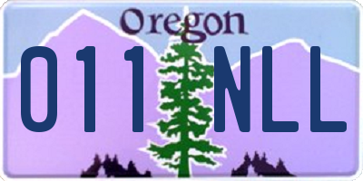 OR license plate 011NLL