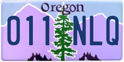 OR license plate 011NLQ