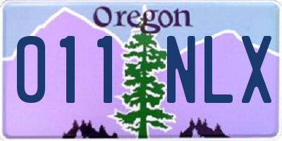 OR license plate 011NLX