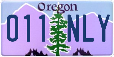 OR license plate 011NLY