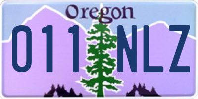 OR license plate 011NLZ