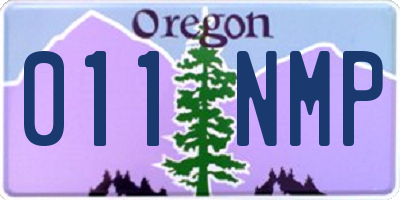 OR license plate 011NMP