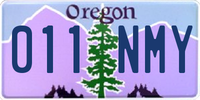 OR license plate 011NMY