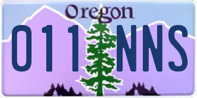 OR license plate 011NNS