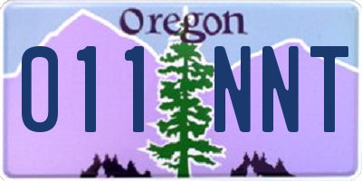 OR license plate 011NNT