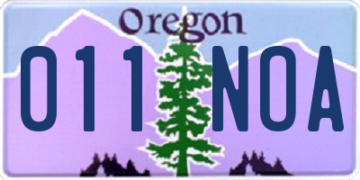 OR license plate 011NOA