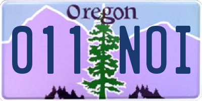 OR license plate 011NOI