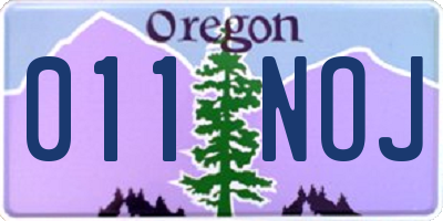 OR license plate 011NOJ