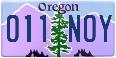 OR license plate 011NOY