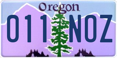 OR license plate 011NOZ