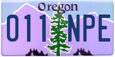 OR license plate 011NPE