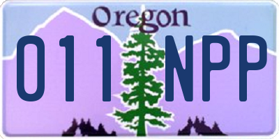 OR license plate 011NPP