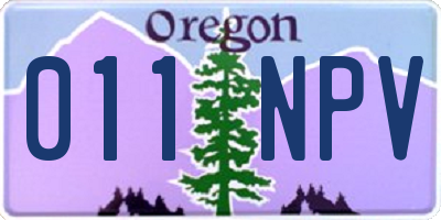 OR license plate 011NPV