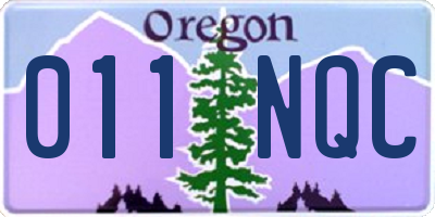 OR license plate 011NQC