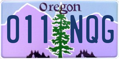 OR license plate 011NQG