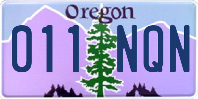 OR license plate 011NQN