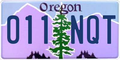 OR license plate 011NQT