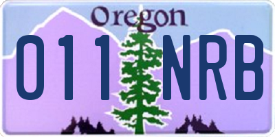 OR license plate 011NRB