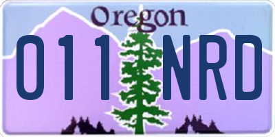 OR license plate 011NRD