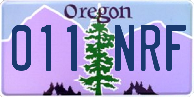 OR license plate 011NRF