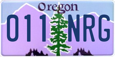 OR license plate 011NRG