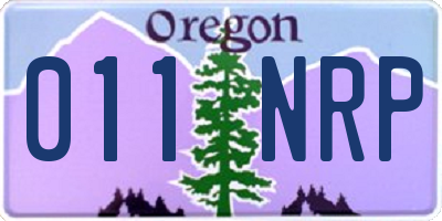 OR license plate 011NRP