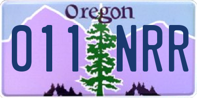 OR license plate 011NRR