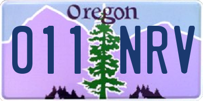 OR license plate 011NRV