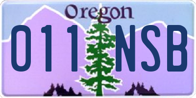 OR license plate 011NSB
