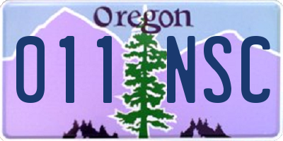 OR license plate 011NSC
