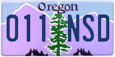 OR license plate 011NSD