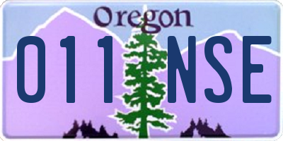 OR license plate 011NSE