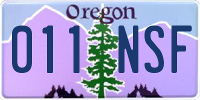 OR license plate 011NSF