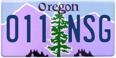 OR license plate 011NSG