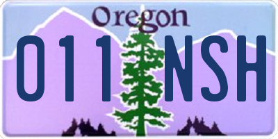 OR license plate 011NSH