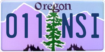 OR license plate 011NSI