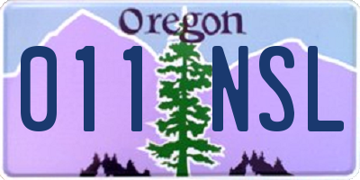 OR license plate 011NSL