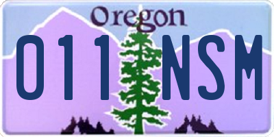 OR license plate 011NSM