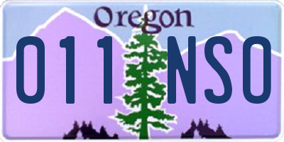 OR license plate 011NSO