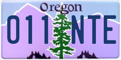 OR license plate 011NTE