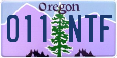 OR license plate 011NTF