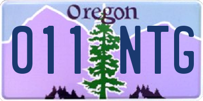 OR license plate 011NTG