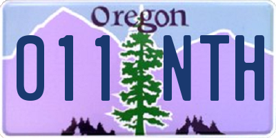 OR license plate 011NTH