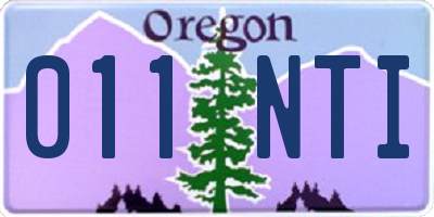 OR license plate 011NTI